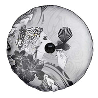 Aotearoa Maori Wahine Spare Tire Cover Fantail Bird Black Gold Marble LT05 - Polynesian Pride