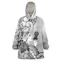 Aotearoa Maori Wahine Wearable Blanket Hoodie Fantail Bird Black Gold Marble LT05 One Size Black - Polynesian Pride