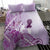 Aotearoa Maori Wahine Bedding Set Fantail Bird Purple Gold Marble