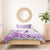 Aotearoa Maori Wahine Bedding Set Fantail Bird Purple Gold Marble
