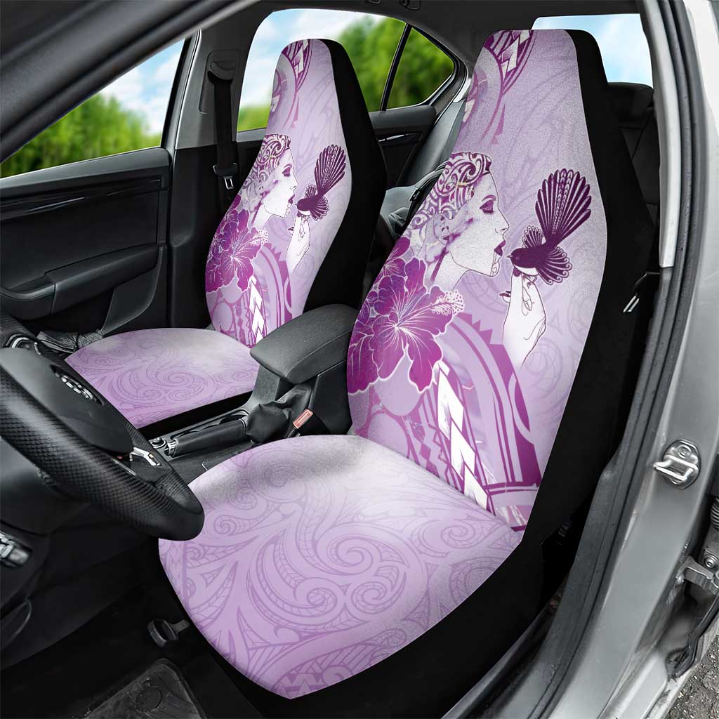 Aotearoa Maori Wahine Car Seat Cover Fantail Bird Purple Gold Marble LT05 - Polynesian Pride