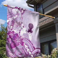Aotearoa Maori Wahine Garden Flag Fantail Bird Purple Gold Marble LT05 - Polynesian Pride