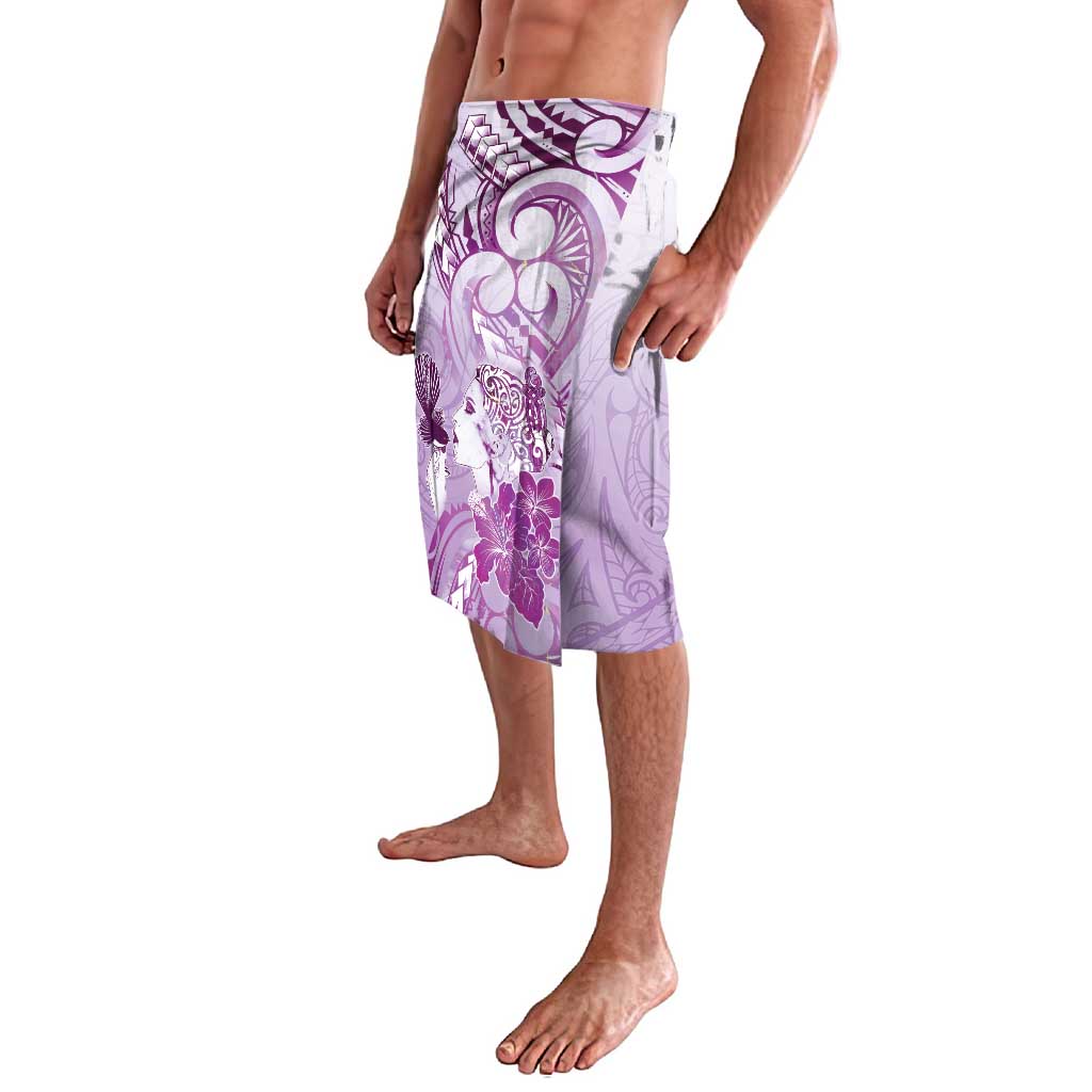 Aotearoa Maori Wahine Lavalava Fantail Bird Purple Gold Marble