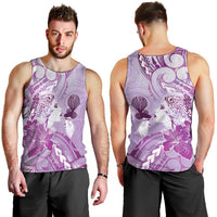 Aotearoa Maori Wahine Men Tank Top Fantail Bird Purple Gold Marble LT05 - Polynesian Pride