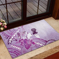 Aotearoa Maori Wahine Rubber Doormat Fantail Bird Purple Gold Marble LT05 - Polynesian Pride