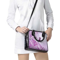 Aotearoa Maori Wahine Shoulder Handbag Fantail Bird Purple Gold Marble