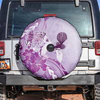 Aotearoa Maori Wahine Spare Tire Cover Fantail Bird Purple Gold Marble LT05 Purple - Polynesian Pride