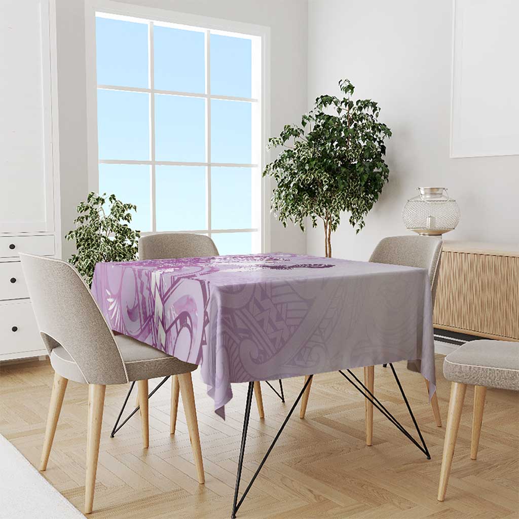 Aotearoa Maori Wahine Tablecloth Fantail Bird Purple Gold Marble LT05 - Polynesian Pride