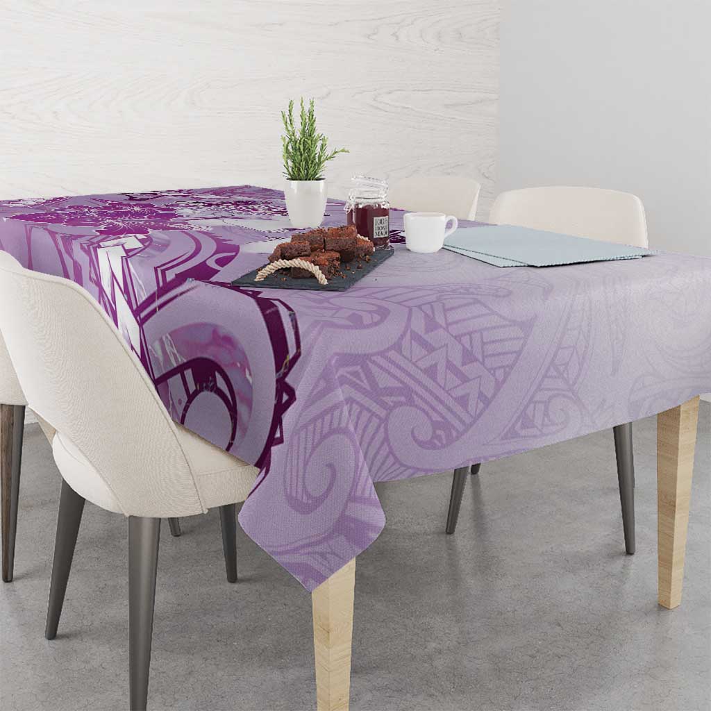 Aotearoa Maori Wahine Tablecloth Fantail Bird Purple Gold Marble LT05 - Polynesian Pride