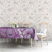 Aotearoa Maori Wahine Tablecloth Fantail Bird Purple Gold Marble LT05 - Polynesian Pride