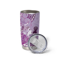 Aotearoa Maori Wahine Tumbler Cup Fantail Bird Purple Gold Marble LT05 - Polynesian Pride