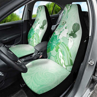 Aotearoa Maori Wahine Car Seat Cover Fantail Bird Green Gold Marble LT05 - Polynesian Pride