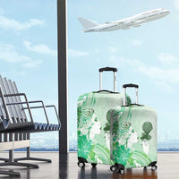 Aotearoa Maori Wahine Luggage Cover Fantail Bird Green Gold Marble LT05 - Polynesian Pride