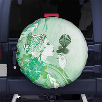 Aotearoa Maori Wahine Spare Tire Cover Fantail Bird Green Gold Marble LT05 No hole Green - Polynesian Pride
