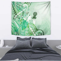 Aotearoa Maori Wahine Tapestry Fantail Bird Green Gold Marble LT05 - Polynesian Pride