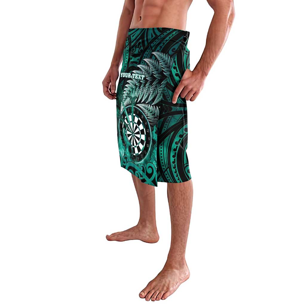 Personalised New Zealand Darts Lavalava Maori Koru Dartboard Turquoise Flame