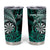 Personalised New Zealand Darts Tumbler Cup Maori Koru Dartboard Turquoise Flame