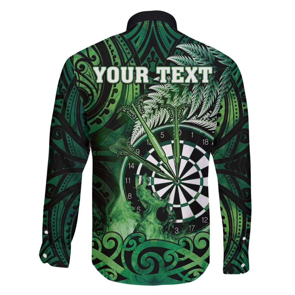 Personalised New Zealand Darts Family Matching Tank Maxi Dress and Hawaiian Shirt Maori Koru Dartboard Green Flame LT05 - Polynesian Pride