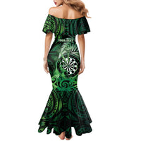 Personalised New Zealand Darts Mermaid Dress Maori Koru Dartboard Green Flame LT05 - Polynesian Pride
