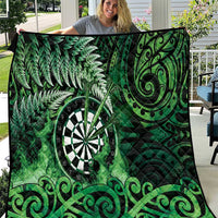 New Zealand Darts Quilt Maori Koru Dartboard Green Flame LT05 Green - Polynesian Pride