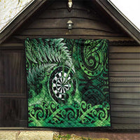 New Zealand Darts Quilt Maori Koru Dartboard Green Flame LT05 - Polynesian Pride