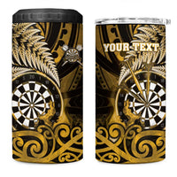 Personalised New Zealand Darts 4 in 1 Can Cooler Tumbler Maori Koru Dartboard Gold Flame LT05 One Size: 16 oz Gold - Polynesian Pride