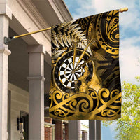 New Zealand Darts Garden Flag Maori Koru Dartboard Gold Flame LT05 House Flag Gold - Polynesian Pride