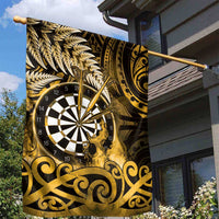 New Zealand Darts Garden Flag Maori Koru Dartboard Gold Flame LT05 - Polynesian Pride