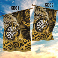 New Zealand Darts Garden Flag Maori Koru Dartboard Gold Flame LT05 - Polynesian Pride