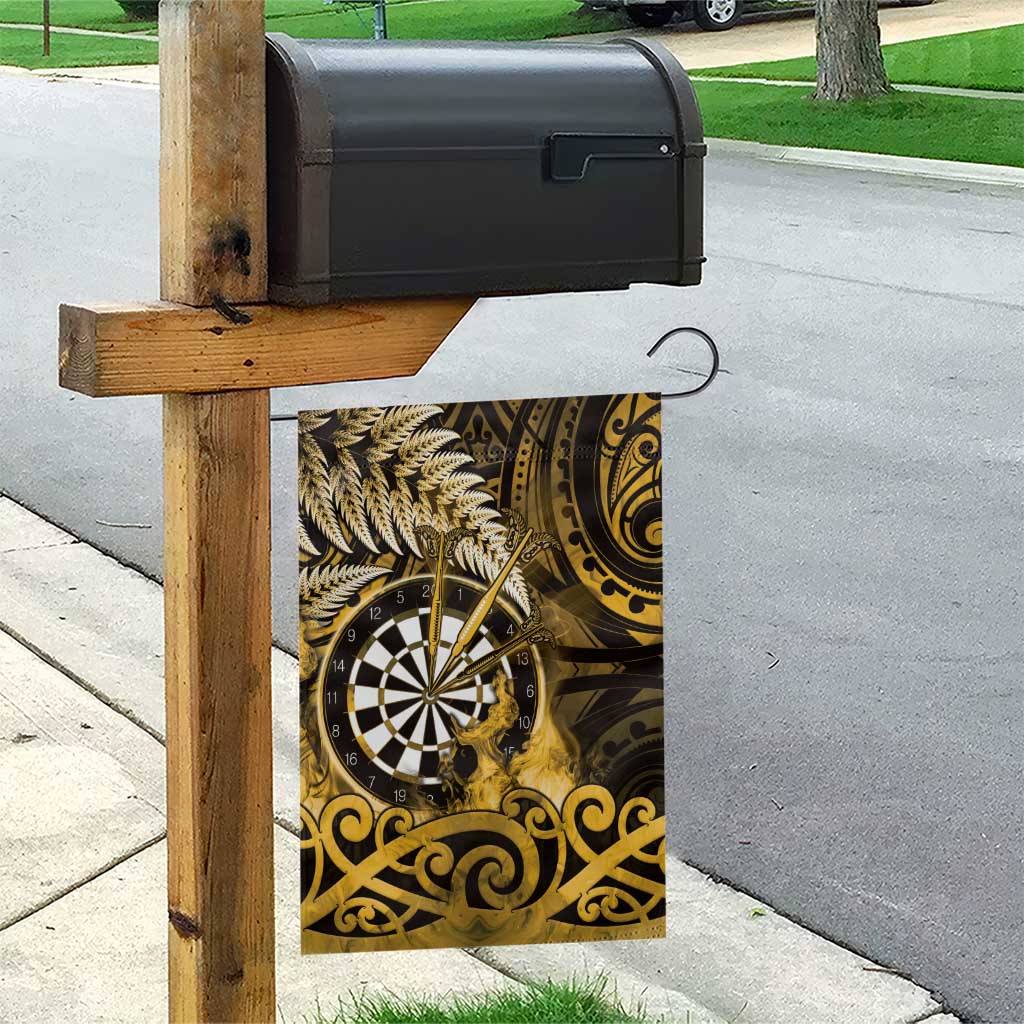 New Zealand Darts Garden Flag Maori Koru Dartboard Gold Flame LT05 - Polynesian Pride