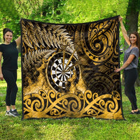 New Zealand Darts Quilt Maori Koru Dartboard Gold Flame LT05 - Polynesian Pride