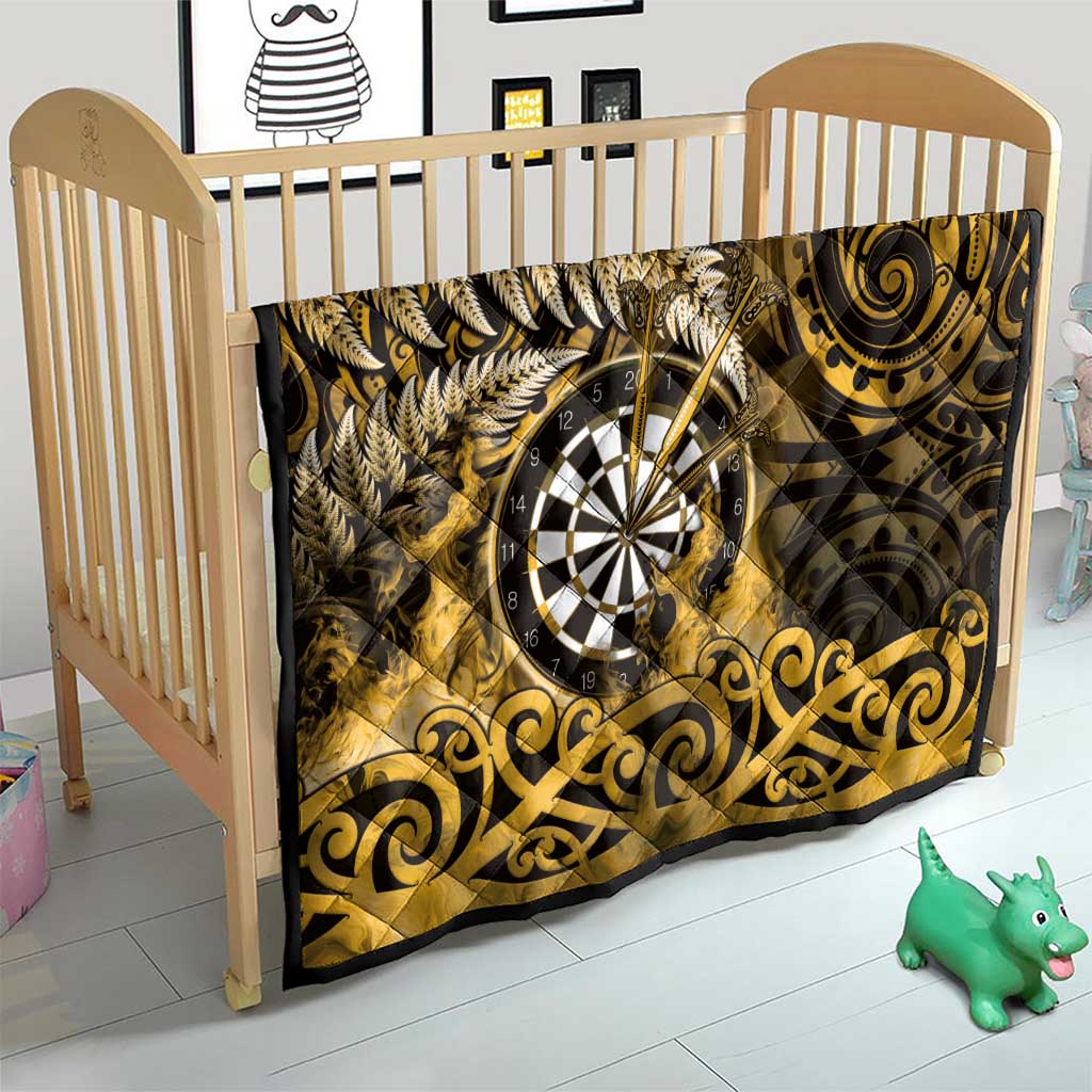 New Zealand Darts Quilt Maori Koru Dartboard Gold Flame LT05 - Polynesian Pride