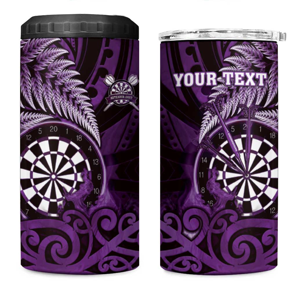 Personalised New Zealand Darts 4 in 1 Can Cooler Tumbler Maori Koru Dartboard Purple Flame LT05 One Size: 16 oz Purple - Polynesian Pride