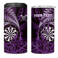 Personalised New Zealand Darts 4 in 1 Can Cooler Tumbler Maori Koru Dartboard Purple Flame LT05 One Size: 16 oz Purple - Polynesian Pride