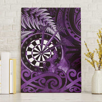 New Zealand Darts Canvas Wall Art Maori Koru Dartboard Purple Flame LT05 Without Frame Purple - Polynesian Pride