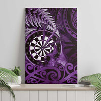 New Zealand Darts Canvas Wall Art Maori Koru Dartboard Purple Flame LT05 - Polynesian Pride