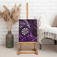 New Zealand Darts Canvas Wall Art Maori Koru Dartboard Purple Flame LT05 - Polynesian Pride
