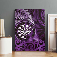 New Zealand Darts Canvas Wall Art Maori Koru Dartboard Purple Flame LT05 - Polynesian Pride