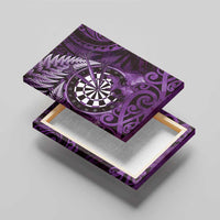 New Zealand Darts Canvas Wall Art Maori Koru Dartboard Purple Flame LT05 - Polynesian Pride