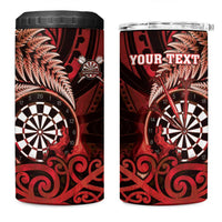 Personalised New Zealand Darts 4 in 1 Can Cooler Tumbler Maori Koru Dartboard Red Flame LT05 One Size: 16 oz Red - Polynesian Pride