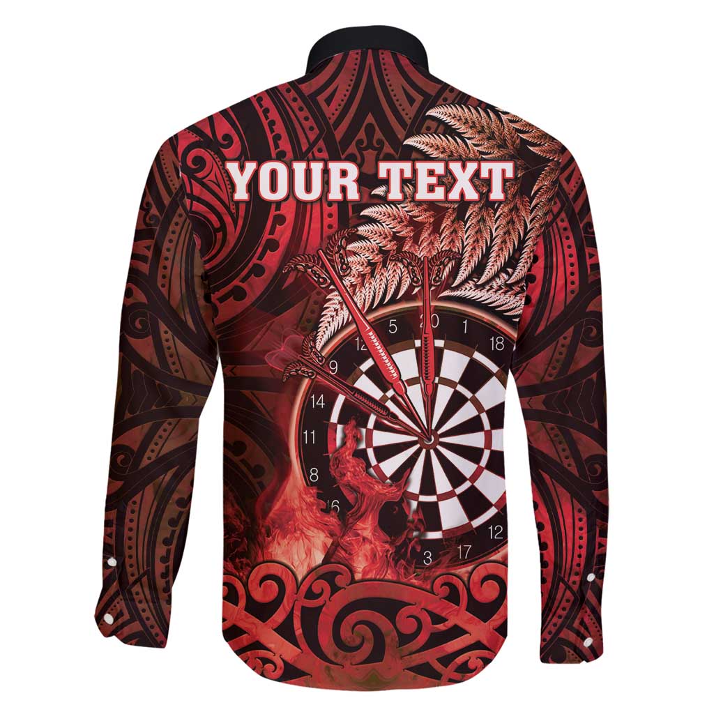 Personalised New Zealand Darts Family Matching Summer Maxi Dress and Hawaiian Shirt Maori Koru Dartboard Red Flame LT05 - Polynesian Pride