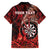 Personalised New Zealand Darts Hawaiian Shirt Maori Koru Dartboard Red Flame