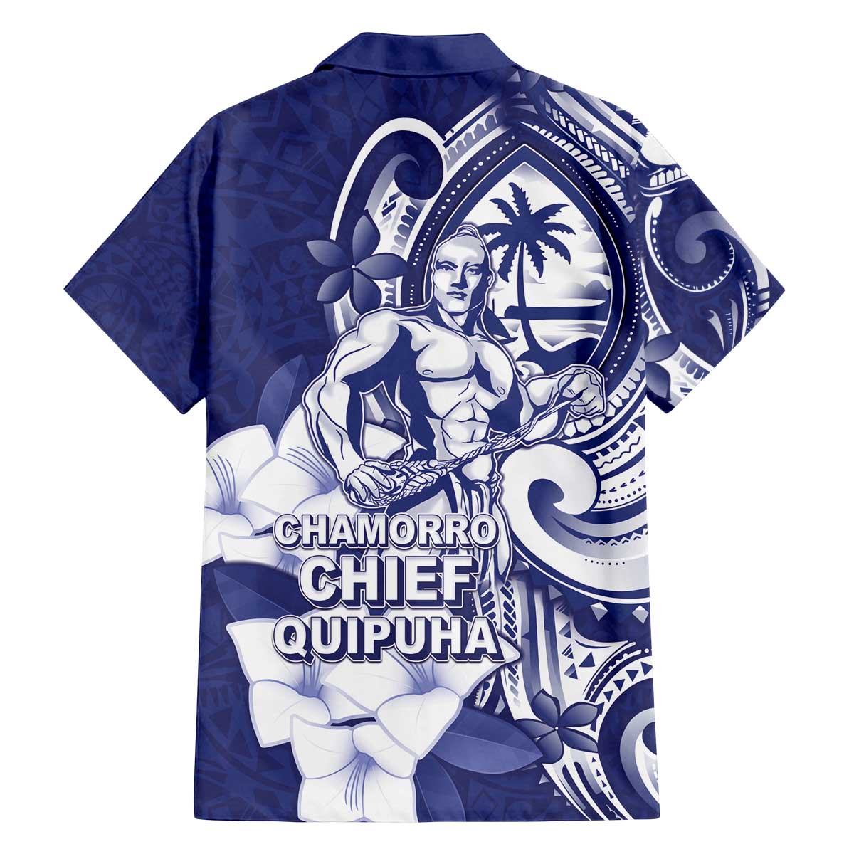 Guam Chief Quipuha Family Matching Off The Shoulder Long Sleeve Dress and Hawaiian Shirt Polynesian Pattern With Guasali Flowers LT05 - Polynesian Pride