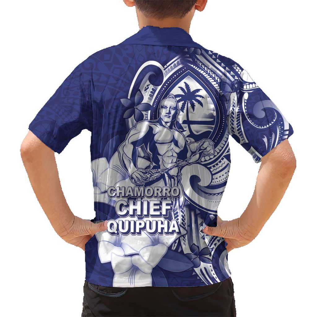 Guam Chief Quipuha Family Matching Off Shoulder Short Dress and Hawaiian Shirt Polynesian Pattern With Guasali Flowers LT05 - Polynesian Pride