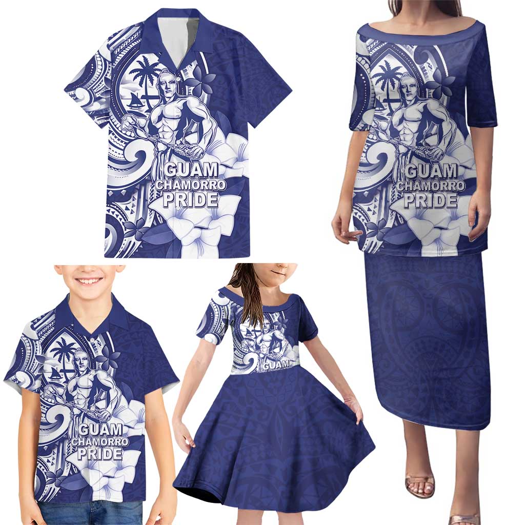 Guam Chief Quipuha Family Matching Puletasi and Hawaiian Shirt Polynesian Pattern With Guasali Flowers LT05 - Polynesian Pride