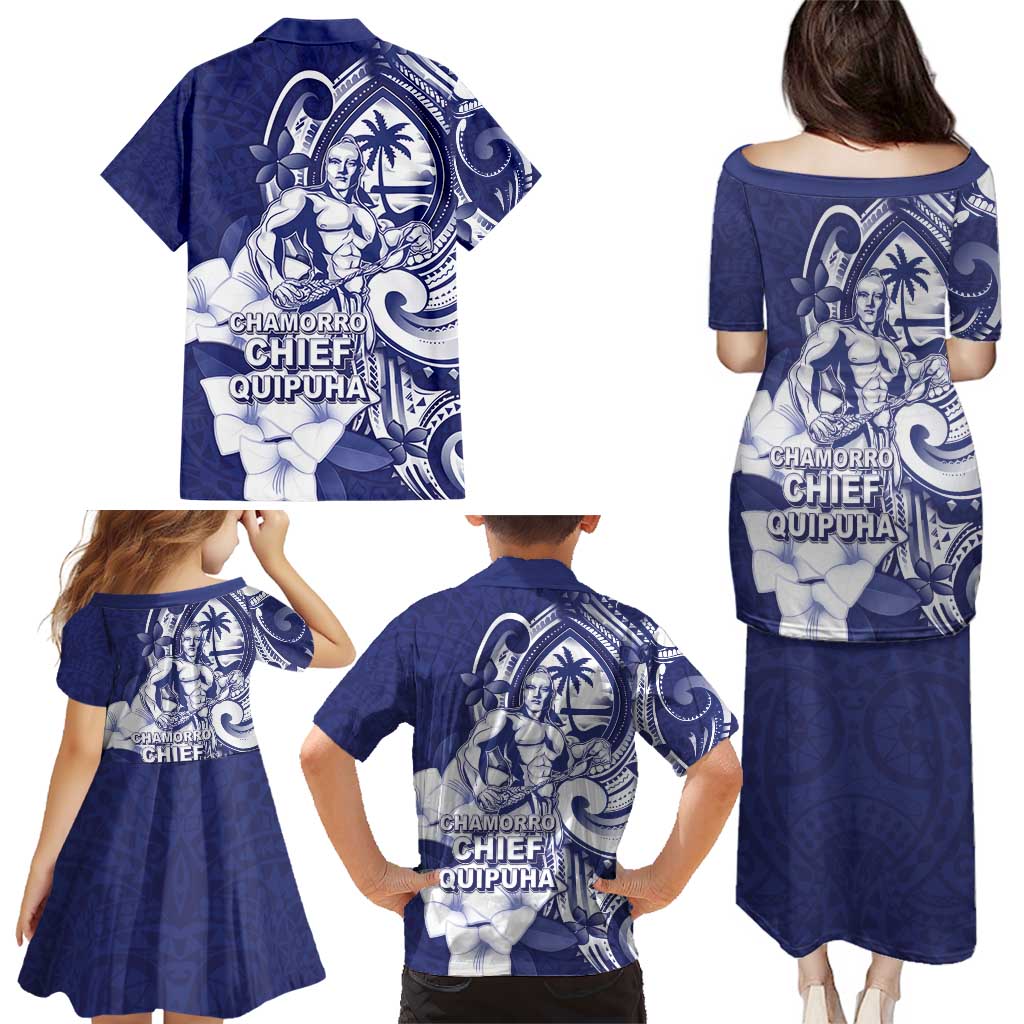 Guam Chief Quipuha Family Matching Puletasi and Hawaiian Shirt Polynesian Pattern With Guasali Flowers LT05 - Polynesian Pride