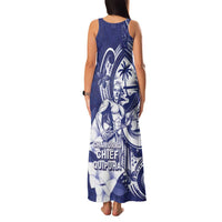 Guam Chief Quipuha Family Matching Tank Maxi Dress and Hawaiian Shirt Polynesian Pattern With Guasali Flowers LT05 - Polynesian Pride