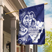 Guam Chief Quipuha Garden Flag Polynesian Pattern With Guasali Flowers LT05 House Flag Navy - Polynesian Pride