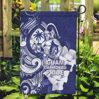 Guam Chief Quipuha Garden Flag Polynesian Pattern With Guasali Flowers LT05 Garden Flag Navy - Polynesian Pride