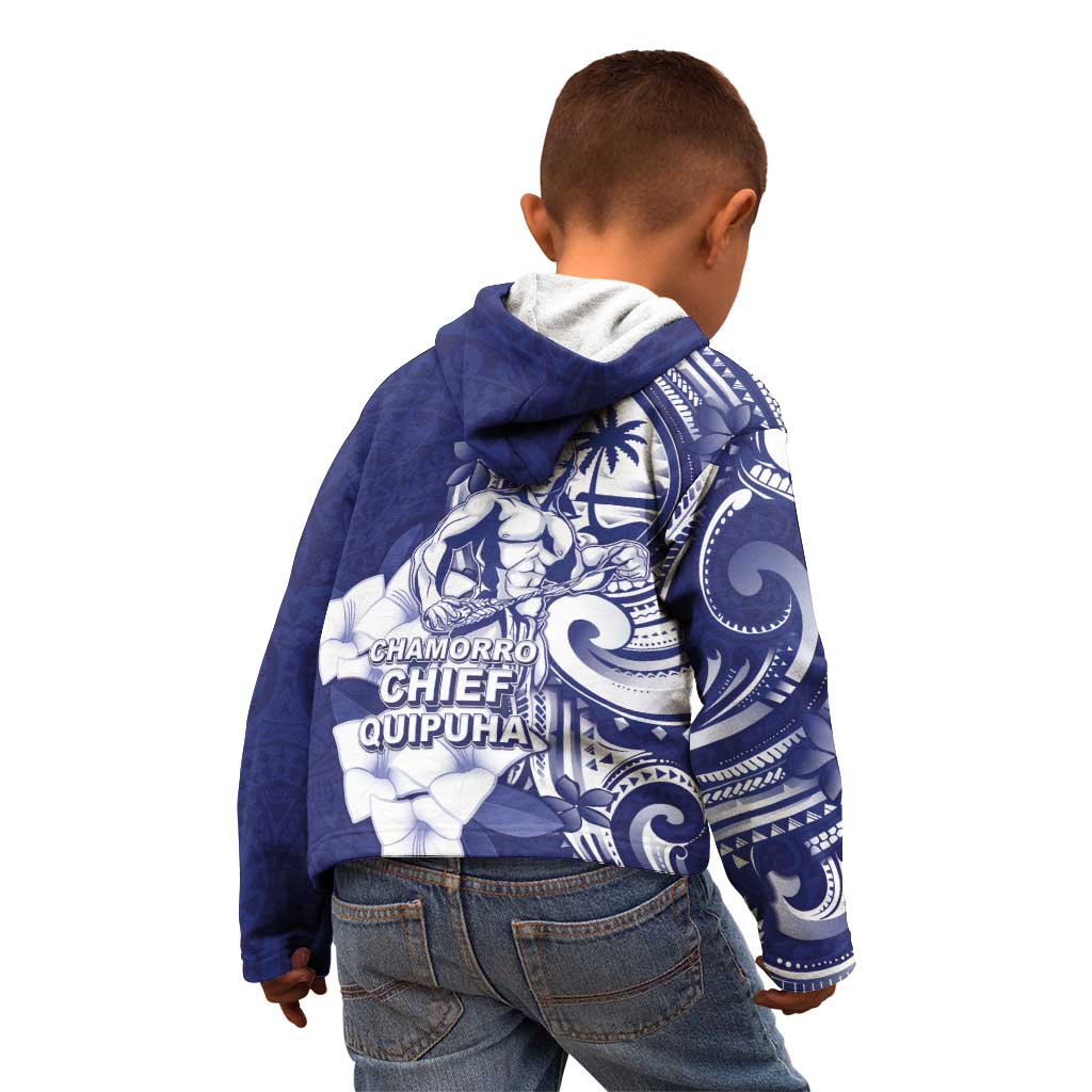 Guam Chief Quipuha Kid Hoodie Polynesian Pattern With Guasali Flowers